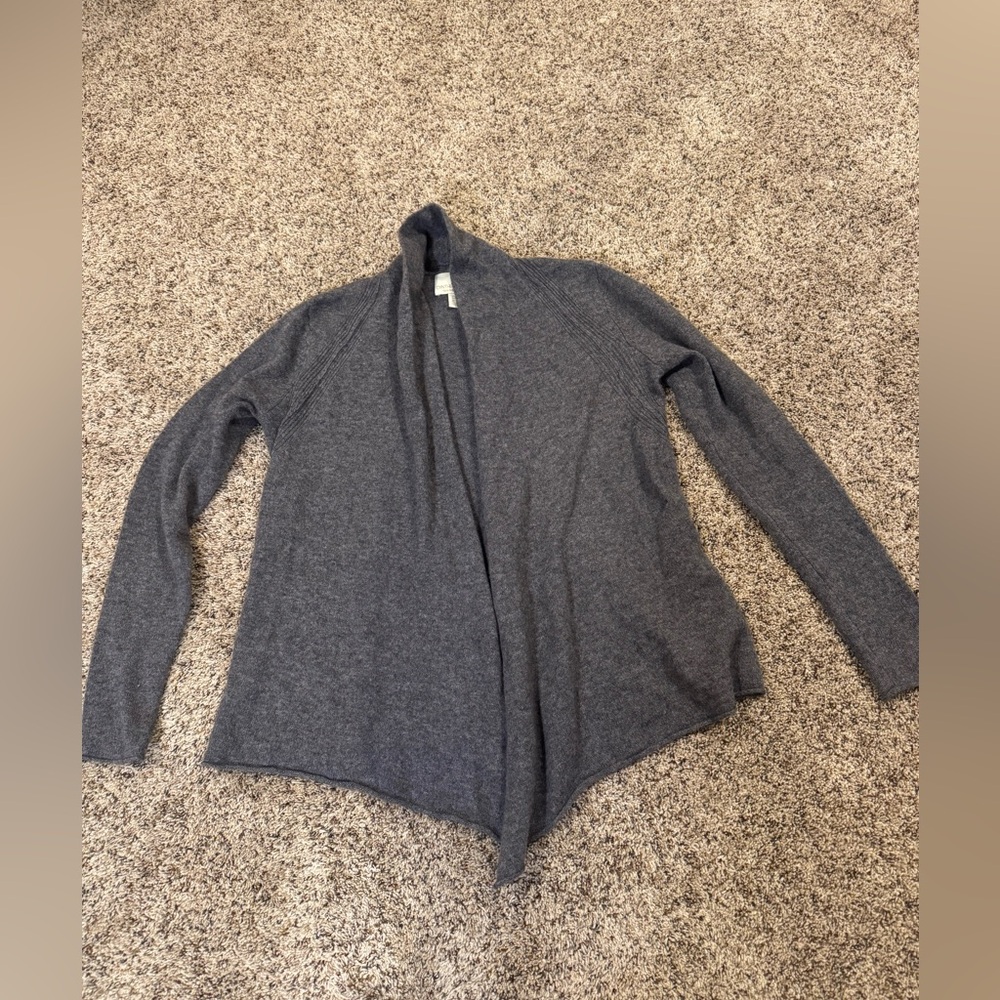 Cynthia Rowley Charcoal Cardigan 100% 2-ply Cashmere